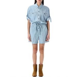 NEW ISABEL MARANT vally short jumpsuit in light blue